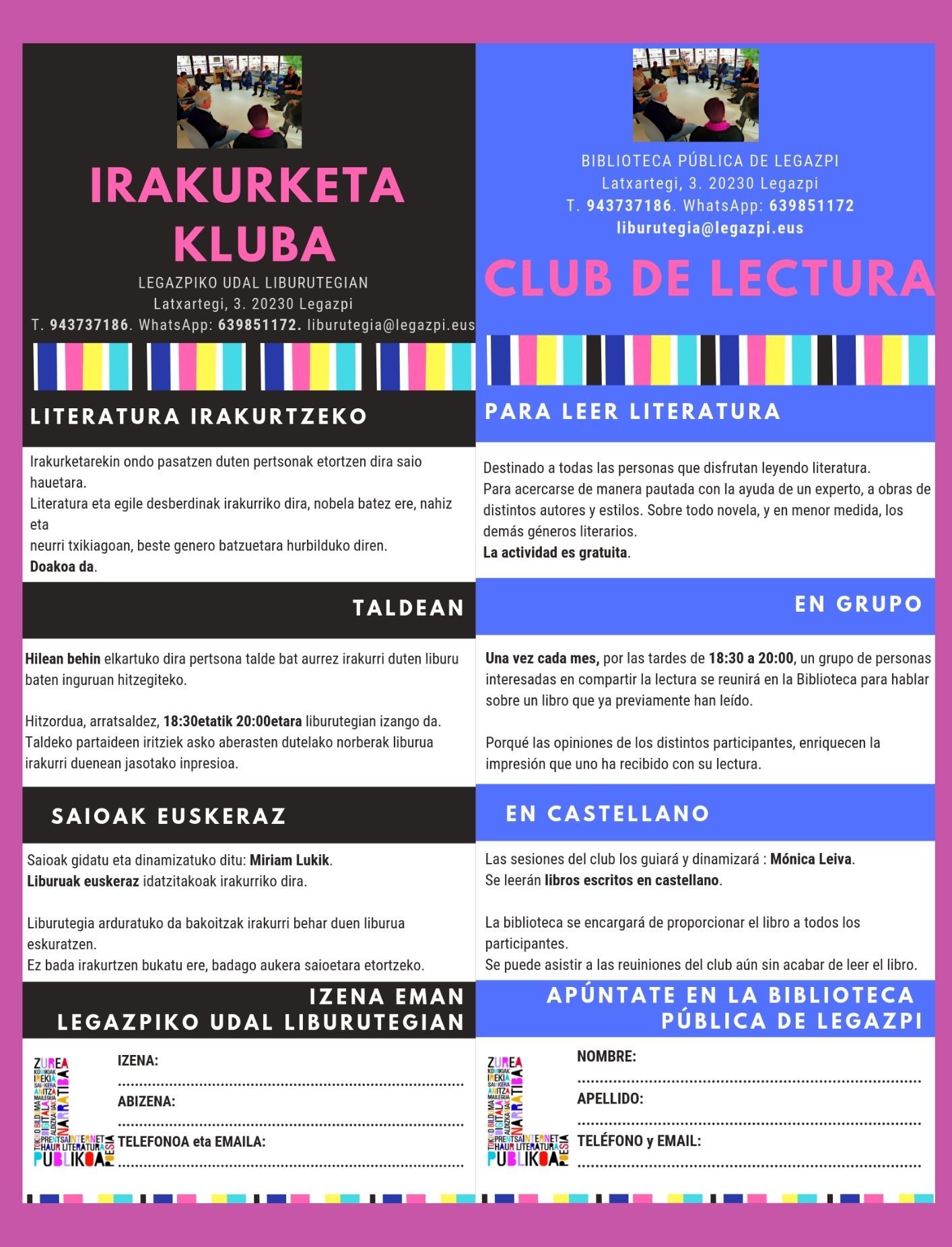 Impreso de los Clubs de Lectura