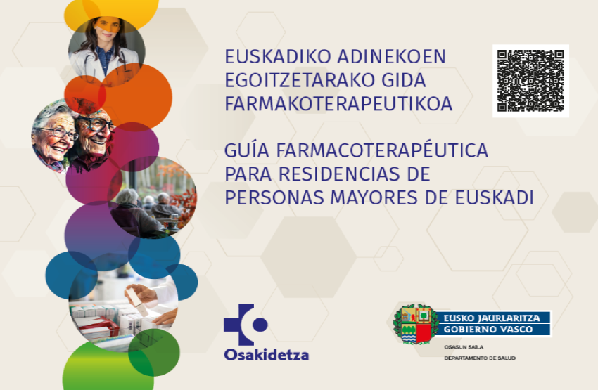 Reproducci�n total de la portada del documento 'Gu�a farmacoterap�utica para residencias de personas mayores de Euskadi'