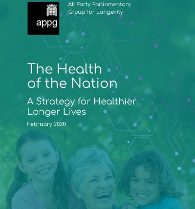 Dokumentuaren portada: ?The Health of the Nation. A Strategy for Healthier Longer Lives? (APPG, 2020)