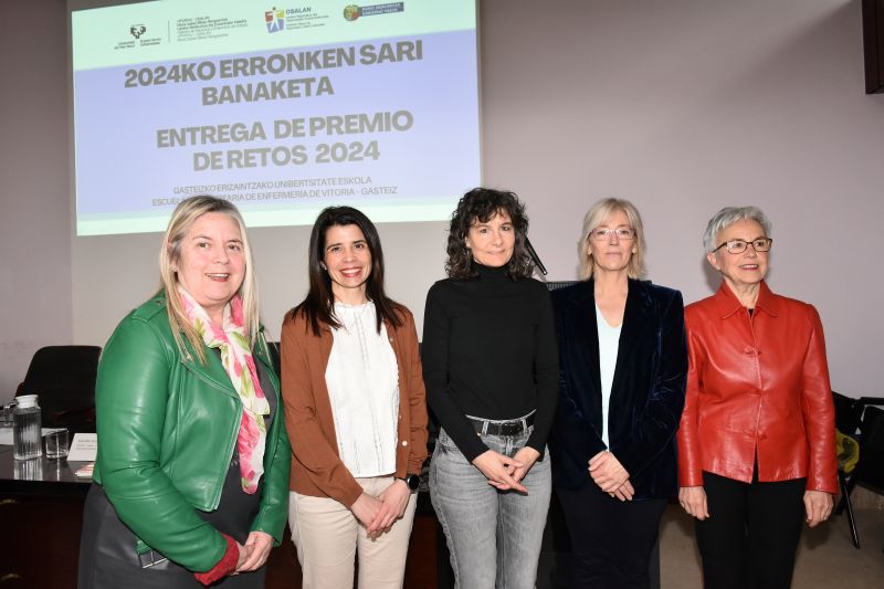 Laneko Medikuntza eta Erizaintzako UPV/EHU - OSALAN Mar�a Isabel Bilbao Bengoechea Katedrak 2024ko Erronkak saria eman du