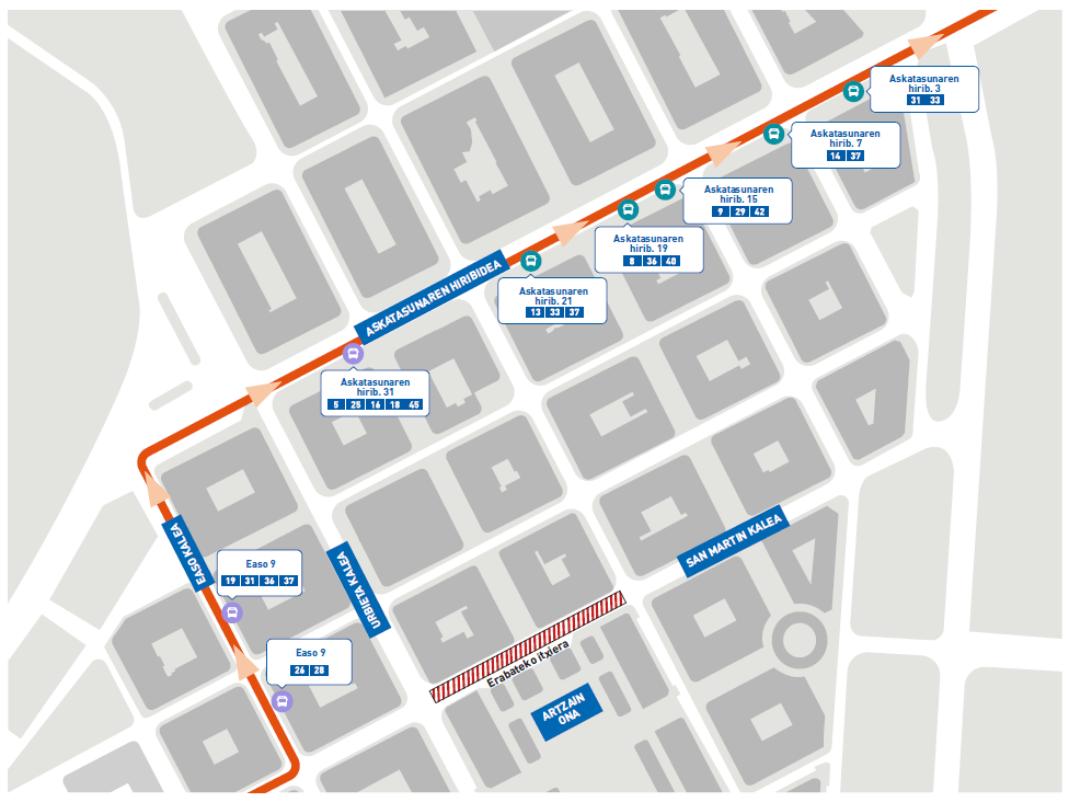 autobusen ibilbide berria