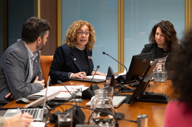 La consejera de Movilidad Sostenible del Gobierno Vasco, reunida en el Parlamento Vasco