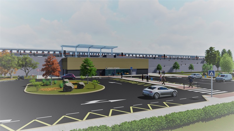 Infograf&iacute;a de la nueva estaci&oacute;n de Ezkio