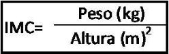 Formula de &Iacute;ndice de Masa Corporal 