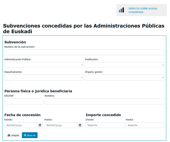 Buscador de ayudas concedidas