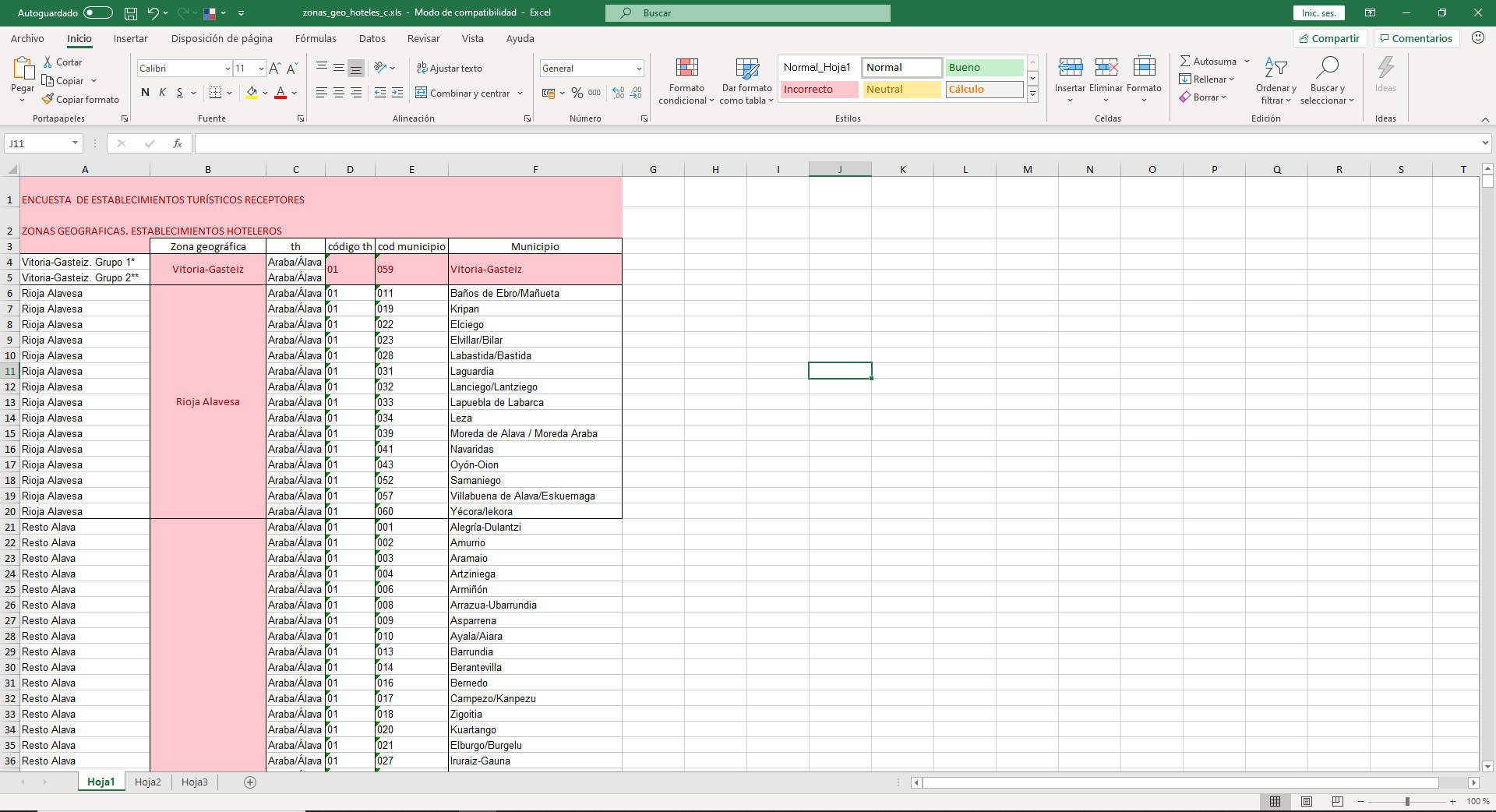 Paso inicial: hay que eliminar las celdas combinadas (y replicar su contenido a las celdas originales)