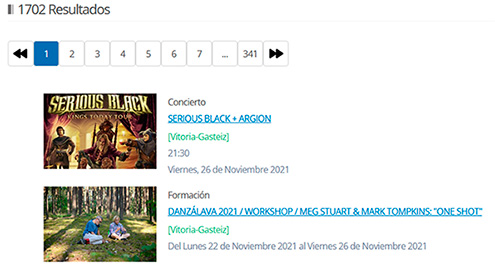Widget de Kulturklik en formato lista