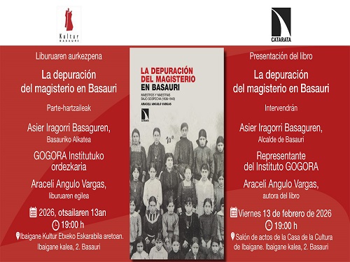 Araceli Anguloren 'La depuraci&oacute;n del magisterio en Basauri. Maestros y maestras bajo sospecha (1936-1940)' liburuaren aurkezpena