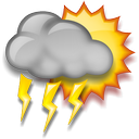 Tormentas d�biles: tormentas que producen algunas descargas el�ctricas y si dan granizo, es de tama�o peque�o