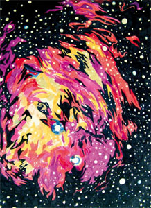 Neoentiendo, 2006 - Dibujo para la portada del primer disco de Maha. Rotulador sobre papel