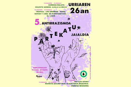 Arrazakeriaren Aurkako V. Jaialdia: Musika, Arte eta Erresistentzia Jardunaldia Atxurin