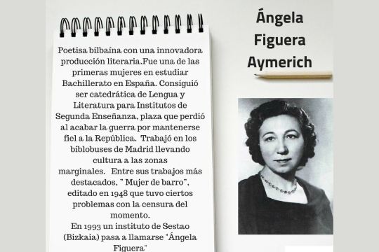 Solasaldi poetikoa: "A &Aacute;ngela Figuera en el 122 Aniversario de su nacimiento en Bilbao"