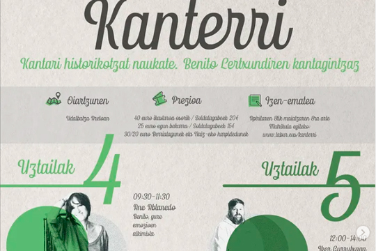 "Kanterri 2025 - Euskaraz kantatzen duen herria" ikastaroa