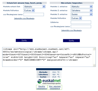 Bat, bi edo hiru estaziotako datuak