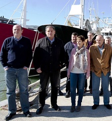 Bittor Oroz, Arrantza eta Elikadura Politikako sailburuordea, Eugenio Elduaien, Gipuzkoako Kofradiako Presidentea,  Arantza Tapia, Eusko Jaurlaritzako Ekonomiaren Garapen eta Lehiakortasunerako sailburua eta I�aki Zabaleta, Bizkaiko Kofradien presidentea