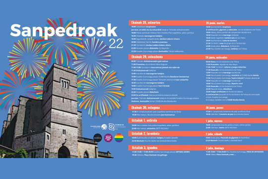 Programa de Fiestas de San Pedro 2022 en Zumaia