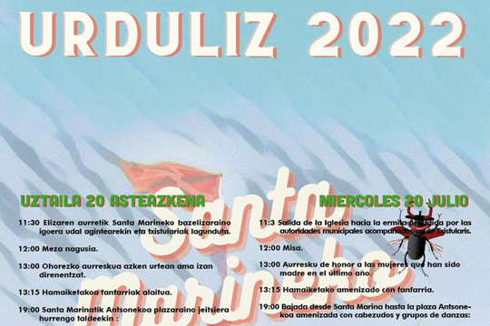 Programa de Fiestas de Santa Marina en Urduliz 2022