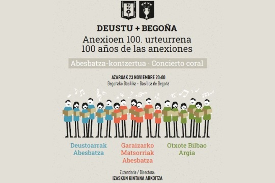 Bilbao Izan: Concierto Coral: "Deusto y Bego&ntilde;a. 100 a&ntilde;os de las anexiones"