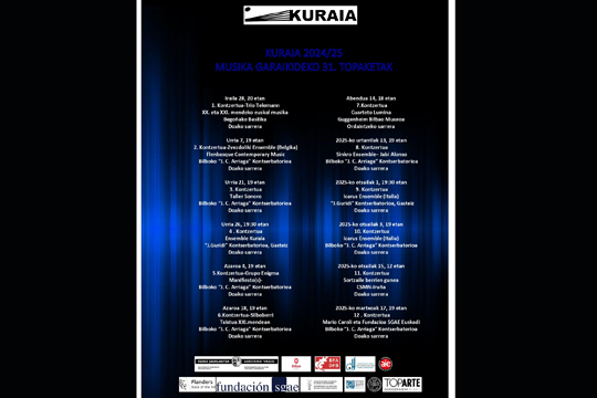 Encuentros de M&uacute;sica Contempor&aacute;nea Kuraia 2024: Concierto de clausura: Mario Caroli y Premio Fundaci&oacute;n SGAE Euskadi