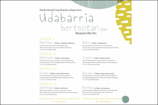 Udabarria Bertsotan 2025 (Fase de clasificaci&oacute;n para el Campeonato de Bertsolaris de Bizkaia)