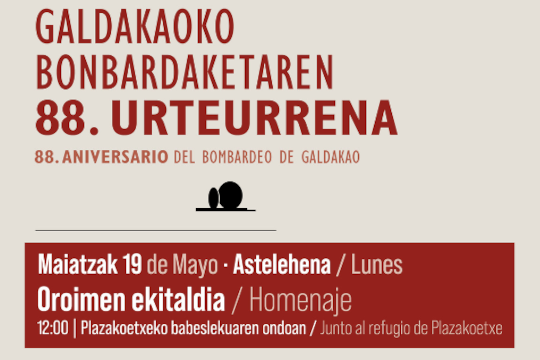 88. aniversario del bombardeo de Galdakao