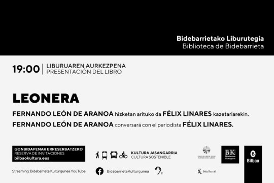 Feria del Libro de Bilbao 2025: Presentaci&oacute;n de libro: "Leonera" (Fernando Le&oacute;n de Aranoa)