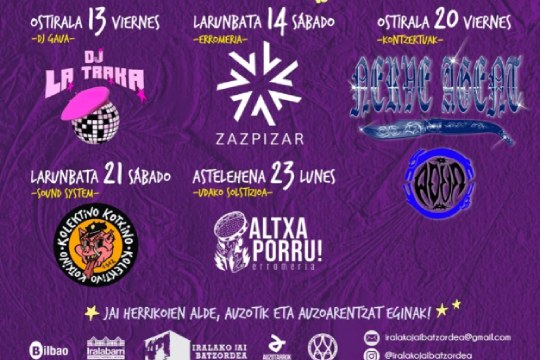Programa Fiestas de Irala 2025 en Bilbao