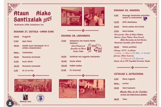 Programa Fiestas de Aia en Ataun 2025