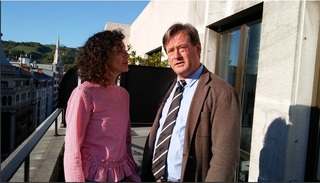 El consejero, en la terraza de los estudios de la cadena Ser en Bilbao