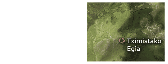 Situación de los cromlechs de Tximistako Egia