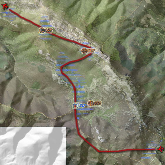 Mapa de las visitas virtuales en Aizkorri