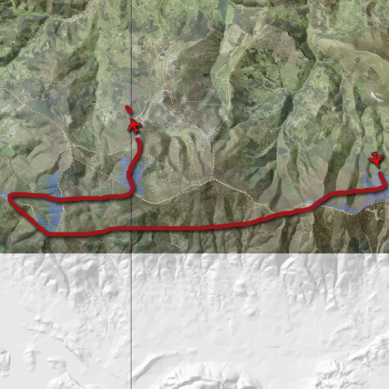Mapa de los vuelos en Elgea-Artia