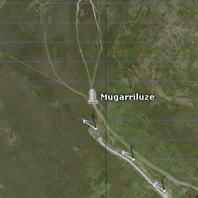 Vue un satellite du menhir de Mugarriluze