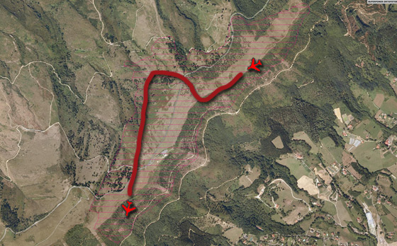 Jaizkibelgo hegaldien mapa