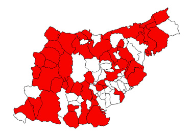 Mapa del territorio histórico de Gipuzkoa
