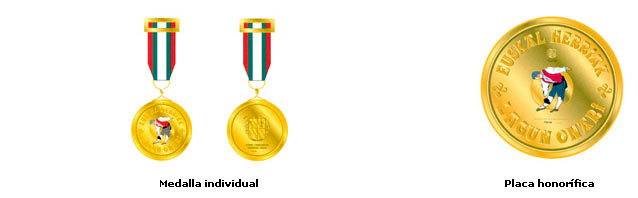 Medalla individual y placa honor&iacute;fica de la distinci&oacute;n 