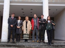 La Delegaci�n de la Generalitat junto con miembros del Gobierno Vasco