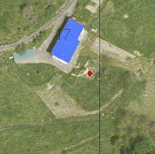 Lugar concreto donde se encuentran la casa Isastegi-Berri y la fosa.