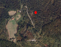 Ortofoto del lugar con indicaci�n del sitio del hallazgo.