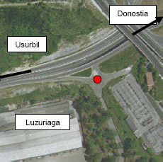 Ortofoto Diputaci�n Foral de Gipuzkoa con indicaci�n de la zona en la que se encontrar�an las inhumaciones.