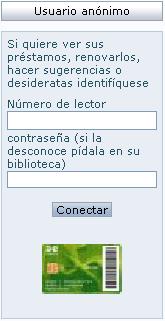 Identificarse en el OPAC SNBE como usuario