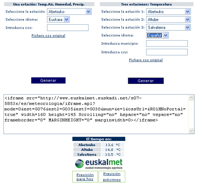 Datos de una a tres estaciones