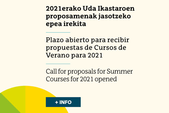 UPV/EHU: Abierto el plazo para recibir propuestas de cursos de verano 2021