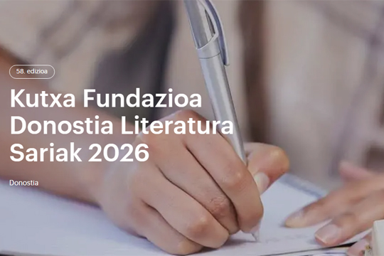 58 Premios Literarios Kutxa Fundazioa Donostia (2026)