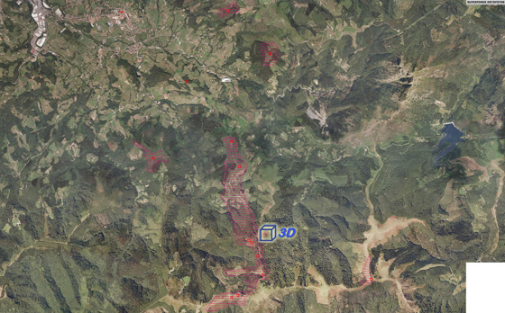 Oiartzungo 3-D modeloen mapa