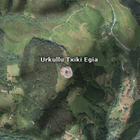 Urkullu Txiki Egiako harrespilaren satelitearen ikusmena