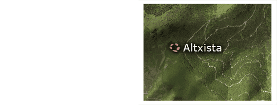 Situaci&oacute;n de los cromlechs de Altxista