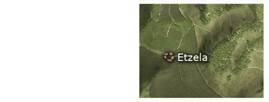 Situación de los cromlechs de Etzela