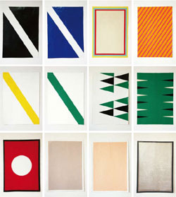 Sin ttulo, Sin ttulo, Hipnosapo, Sin ttulo, Sin ttulo, Sin ttulo, Corte Ingls, Backgammon, Nazi, Sin ttulo, Sin ttulo, Sin ttulo, 2007 - 12 dibujos. Acrlico y esmalte sobre papel