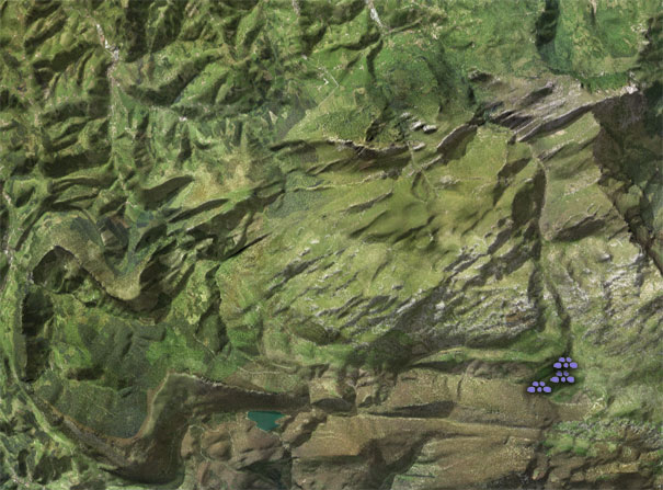 Plano de los otros megalitos de Aralar